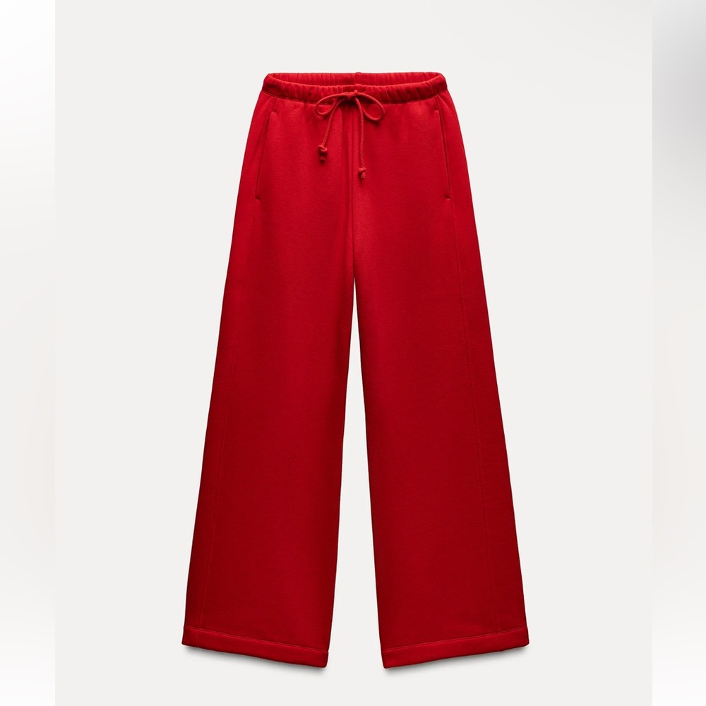 Zara Vibrant Red Track Pants